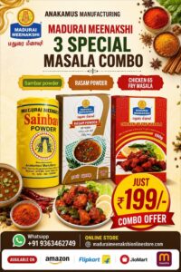 Madurai Meenakshi Premium Masala Combo Pack | Authentic South Indian Masalas | Best Value Combo | Just ₹199